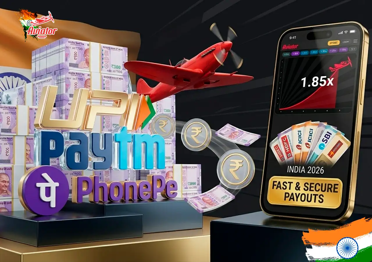 Popular payment methods like UPI and Paytm for Aviator.