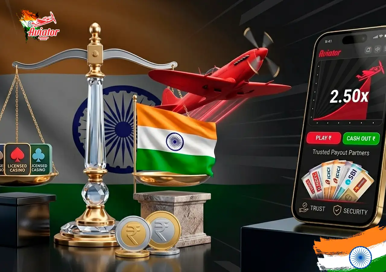 Legal status and safety of playing Aviator in India.